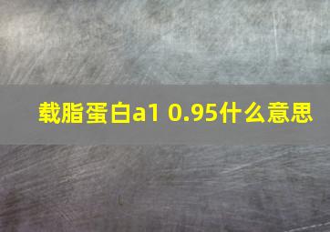 载脂蛋白a1 0.95什么意思